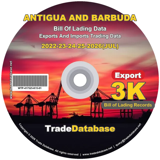 Antigua and Barbuda Export BL Data 2022-2026 CD