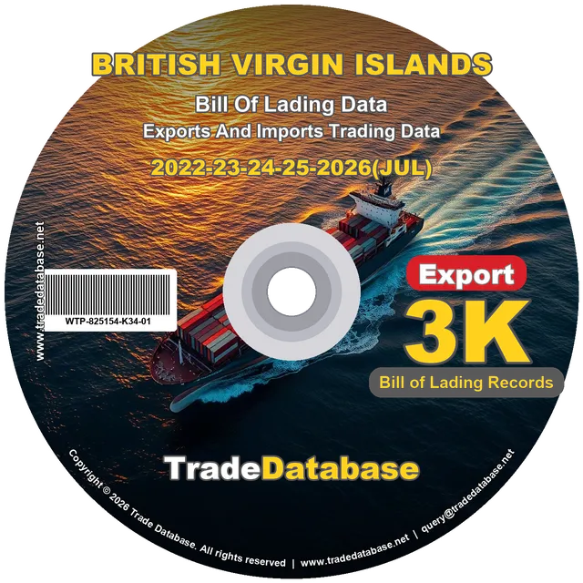 British Virgin Islands Export BL Data 2022-2026 CD