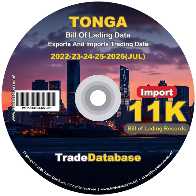 Tonga Import BL Data 2022-2026 CD