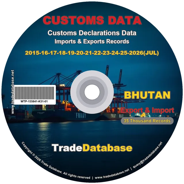 Bhutan Customs Data 2015-2026 (Export & Import) CD