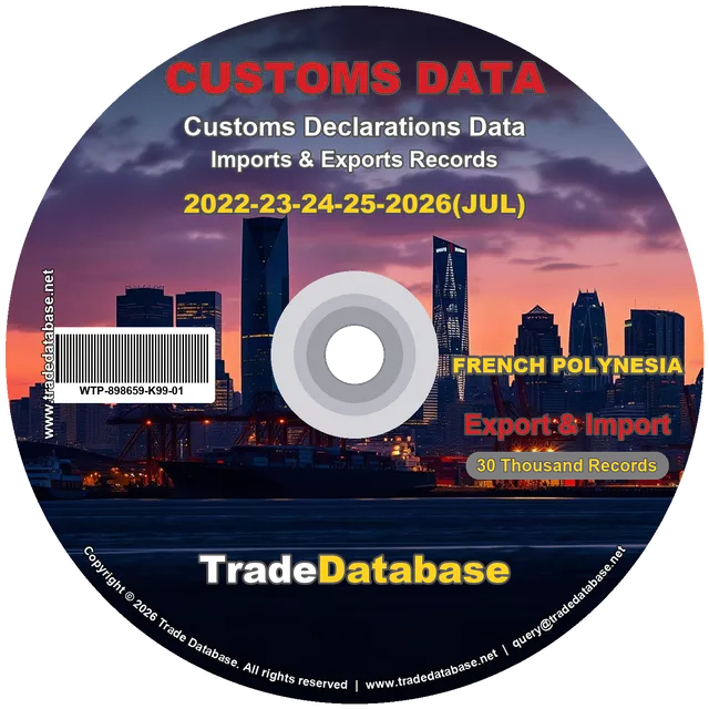 French Polynesia Customs Data 2022-2026 (Export & Import) CD