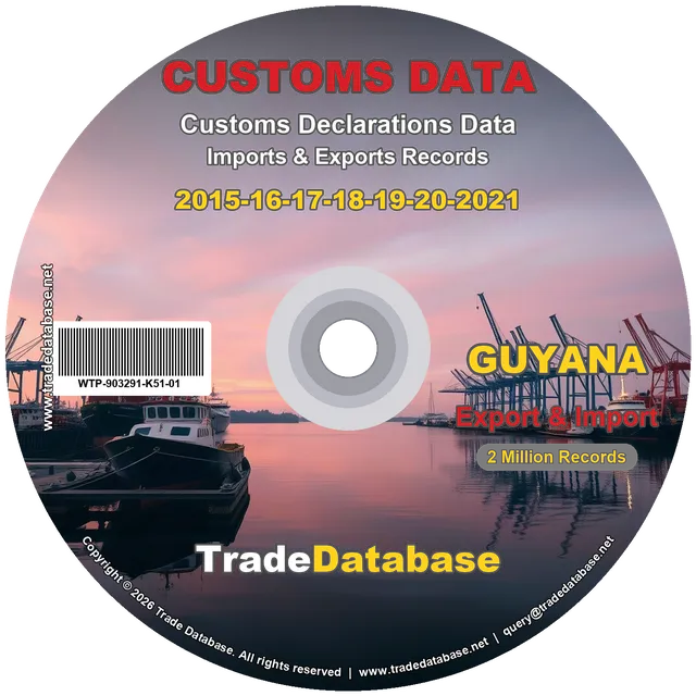 Guyana Customs Data 2015-2021 (Export & Import) CD
