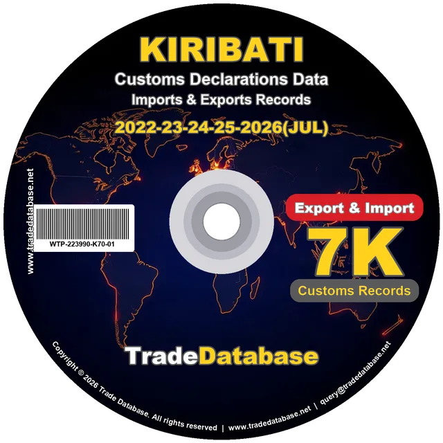 Kiribati Customs Data 2022-2026 (Export & Import) CD