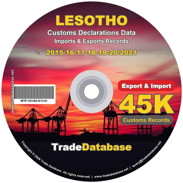 Lesotho Customs Data 2015-2021 (Export & Import) CD