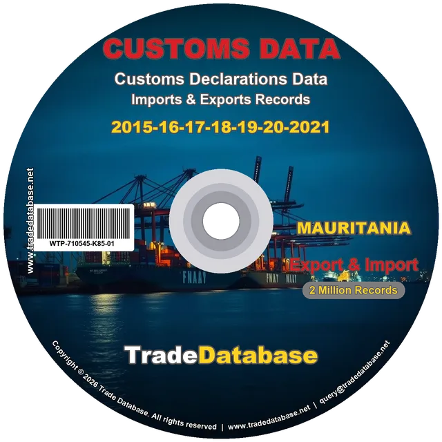 Mauritania Customs Data 2015-2021 (Export & Import) CD