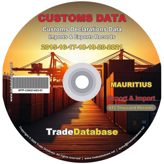 Mauritius Customs Data 2015-2021 (Export & Import) CD