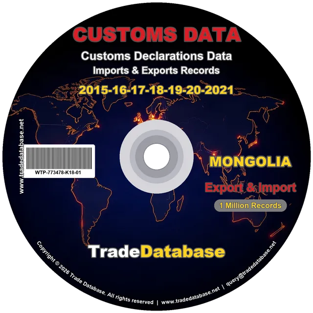 Mongolia Customs Data 2015-2021 (Export & Import) CD