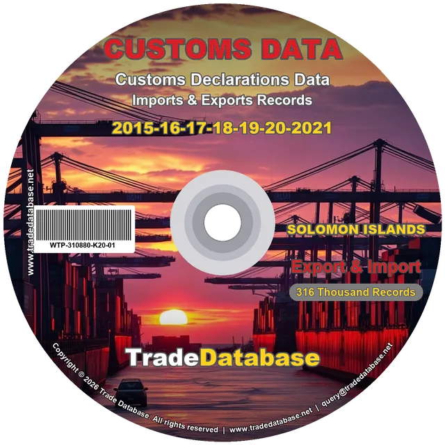 Solomon Islands Customs Data 2015-2021 (Export & Import) CD
