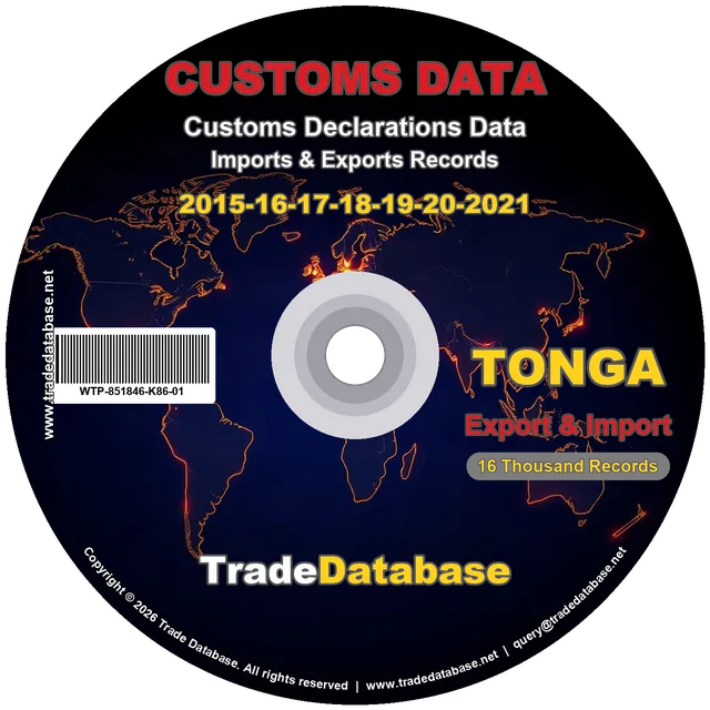 Tonga Customs Data 2015-2021 (Export & Import) CD