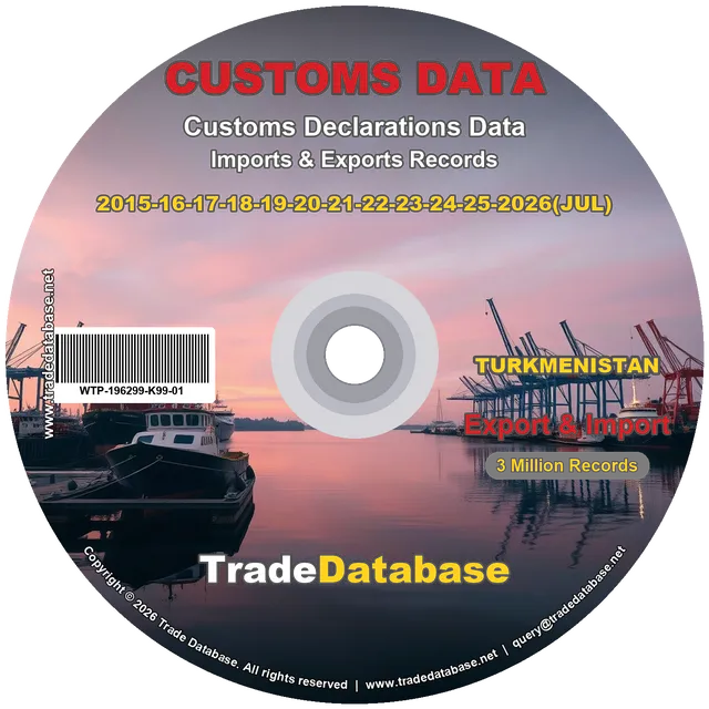 Turkmenistan Customs Data 2015-2026 (Export & Import) CD
